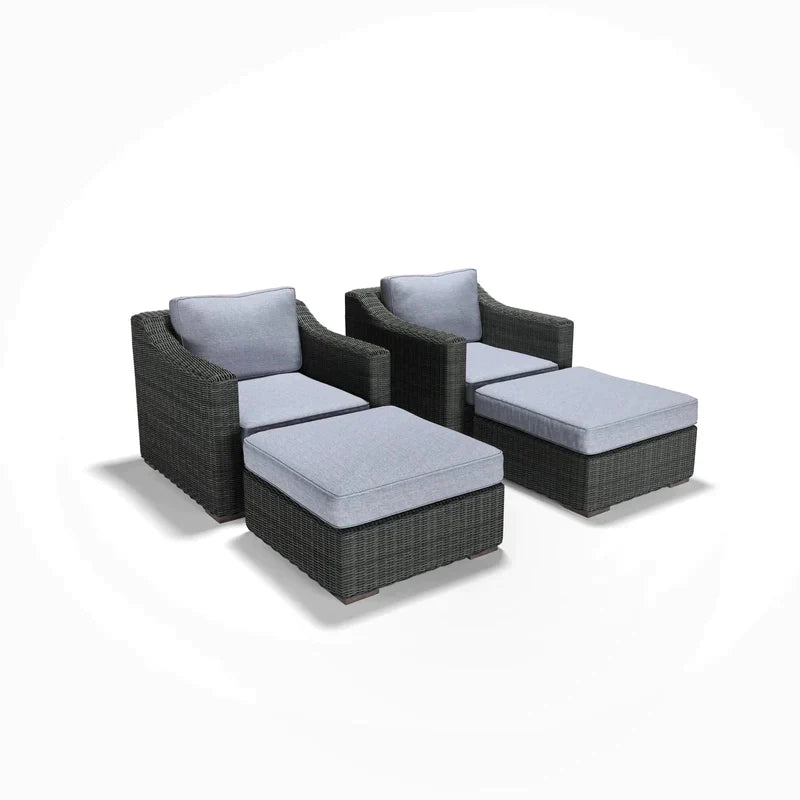 4-Piece Club Chair and Ottoman Set